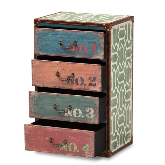 Baxton Studio - Amandine Storage Cabinet in Multicolor - SJ14512-Multi-4DW-Cabinet view 2