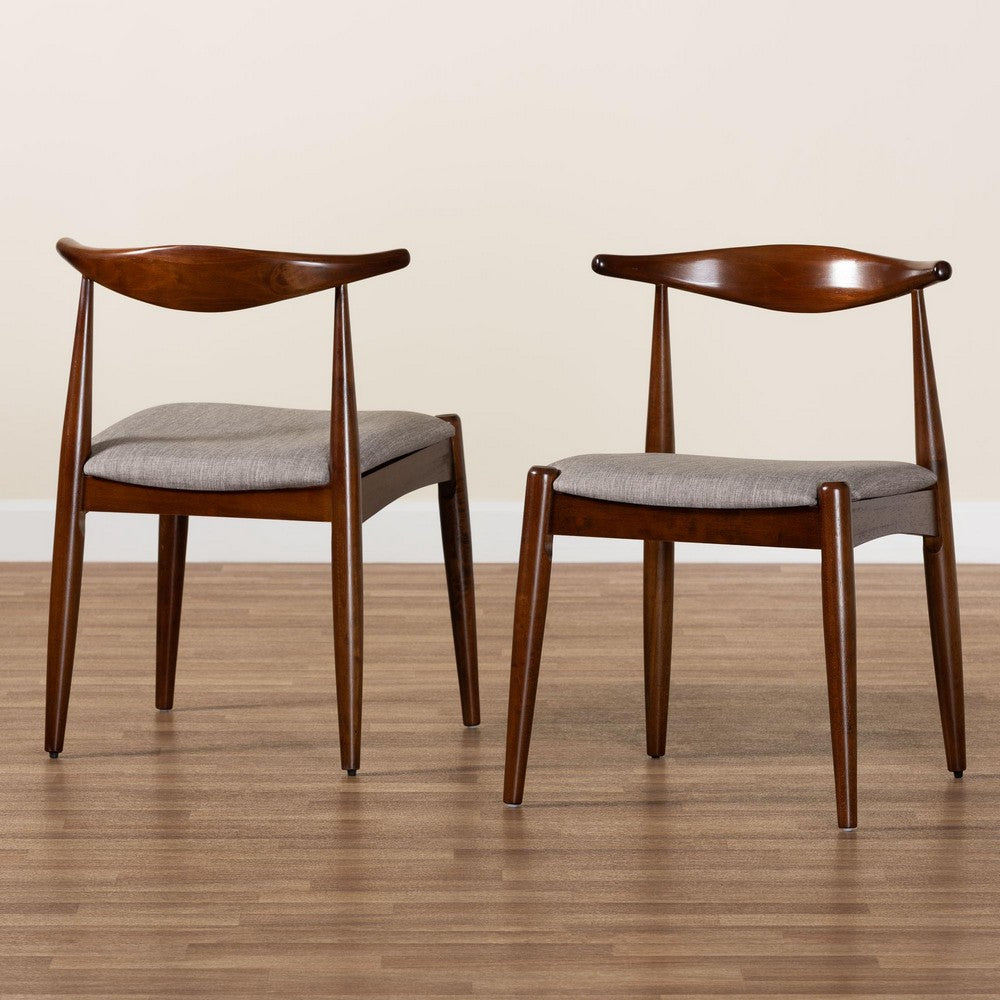 Baxton Studio - Amato Set of 2 Dining Chairs in Light Gray/Walnut - Aeron-Light Grey/Walnut-DC view 8