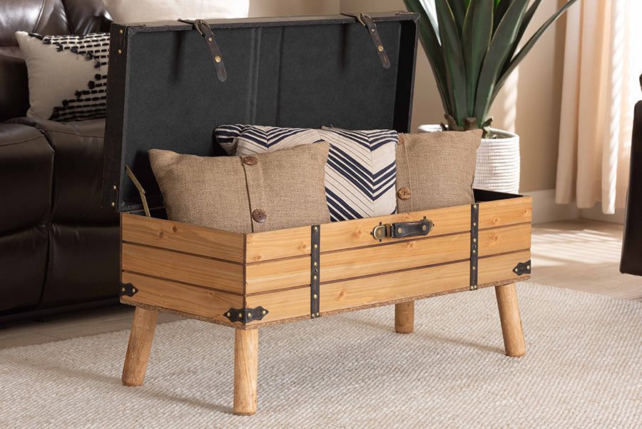 Baxton Studio - Amena Storage Ottoman in Brown/Oak - DE03A-5282-Brown-Otto-Large view 10