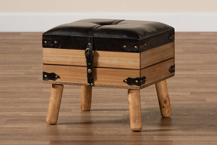 Baxton Studio - Amena Storage Ottoman in Brown/Oak - DE03A-5282-Brown-Otto-Small view 10