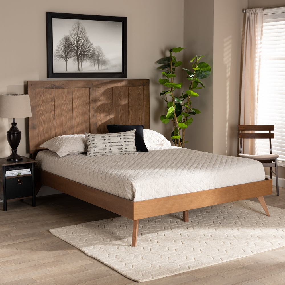 Baxton Studio - Amira King Size Bed in Ash Walnut - Amira-Ash Walnut-King view 7