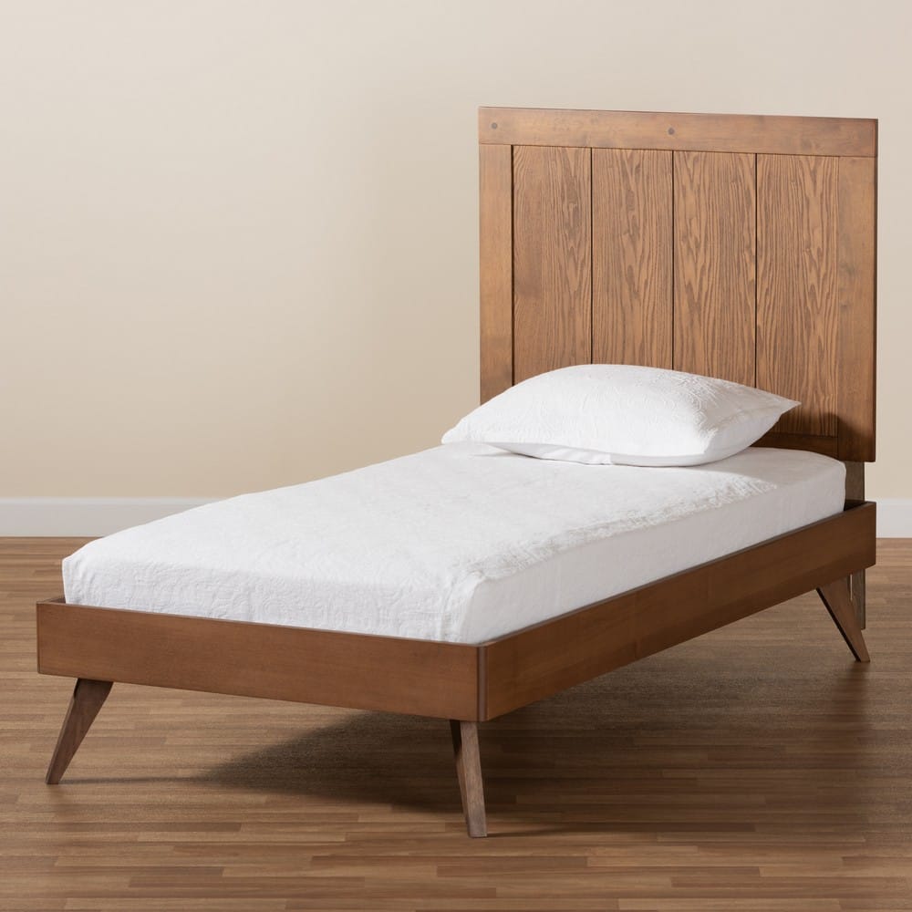 Baxton Studio - Amira Twin Size Bed in Ash Walnut - Amira-Ash Walnut-Twin view 7