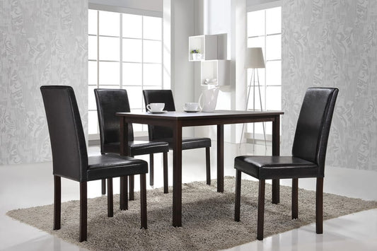 Baxton Studio - Andrew Dining Set in Dark Brown - Andrew Dining Set view 2