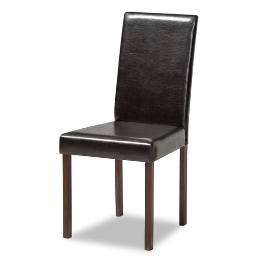 Baxton Studio - Andrew Set of 4 Dining Chairs in Dark Brown - Andrew Dining Chair view 2