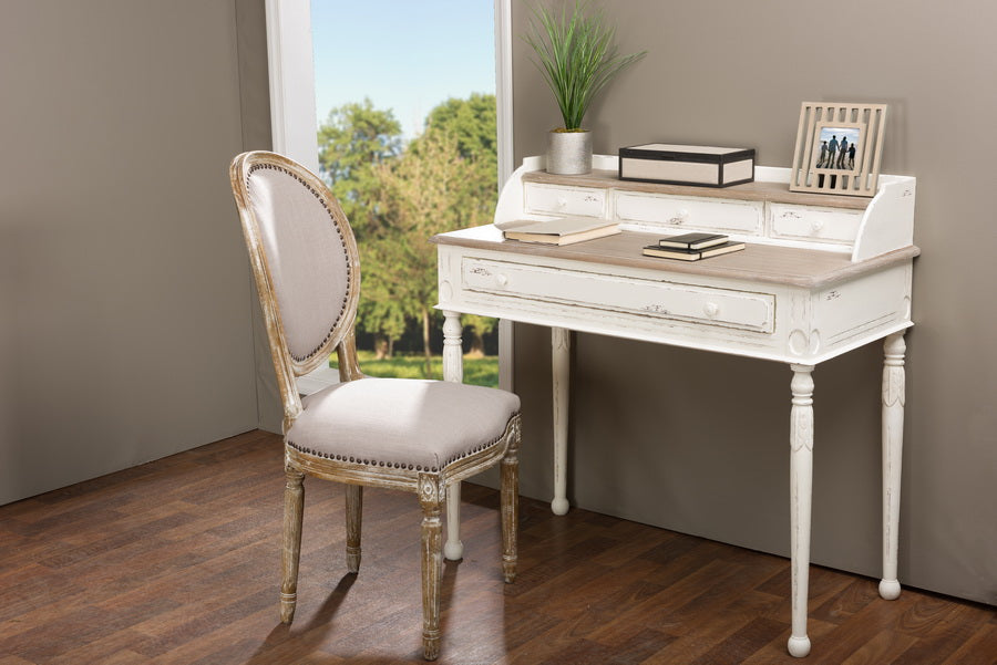 Baxton Studio - Anjou Desk in White/Light Brown - PLM1VM/M B-CA view 5