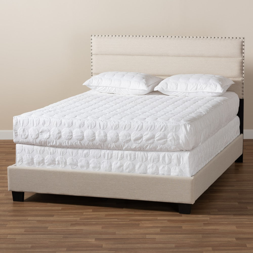 Baxton Studio - Ansa Full Size Bed in Beige/Black - CF9084C-Beige-Full view 7