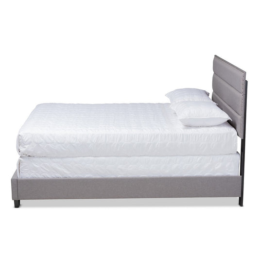 Baxton Studio - Ansa Full Size Bed in Grey/Black - CF9084C-Grey-Full view 2