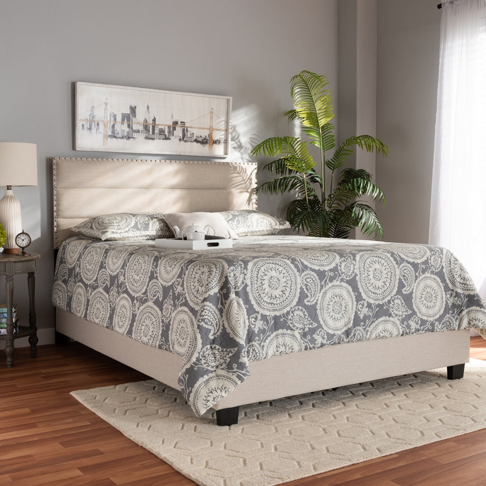 Baxton Studio - Ansa Queen Size Bed in Beige/Black - CF9084C-Beige-Queen view 7
