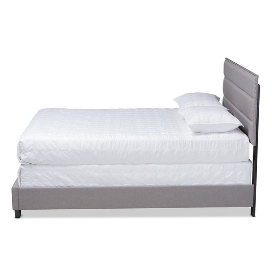 Baxton Studio - Ansa Queen Size Bed in Grey/Black - CF9084C-Grey-Queen view 2