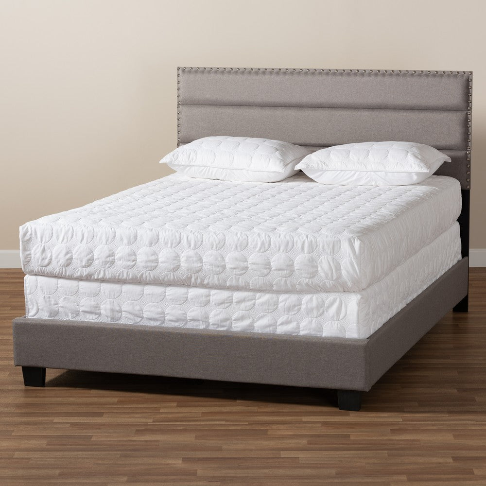 Baxton Studio - Ansa Queen Size Bed in Grey/Black - CF9084C-Grey-Queen view 7