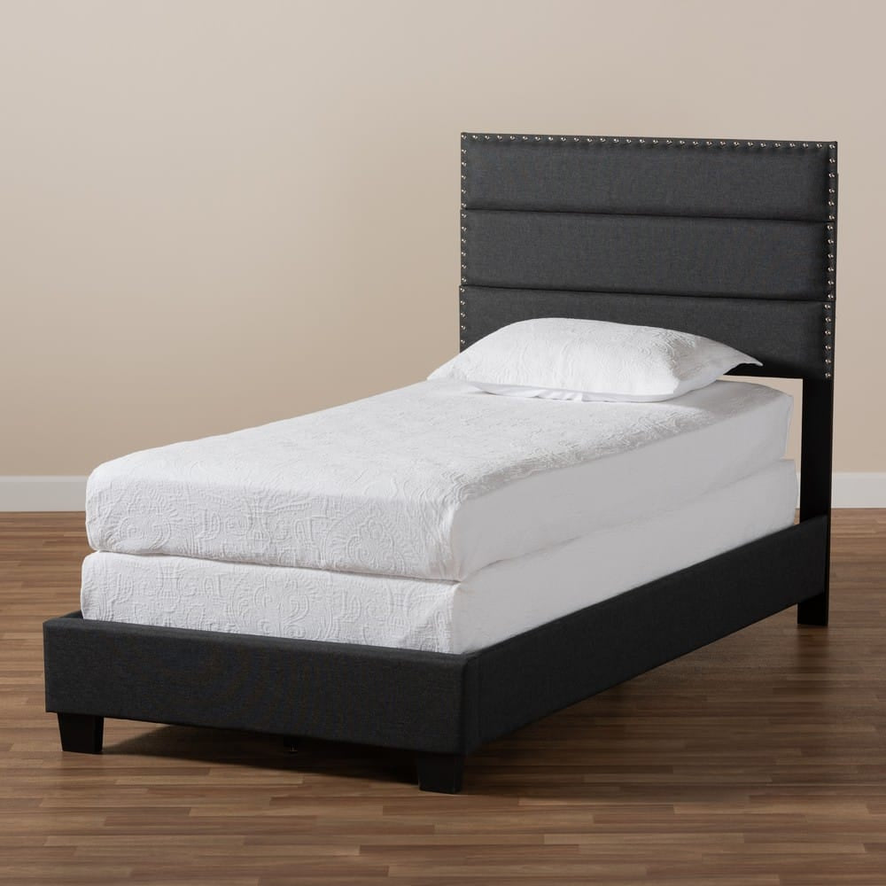 Baxton Studio - Ansa Twin Size Bed in Dark Grey/Black - CF9084C-Charcoal-Twin view 7