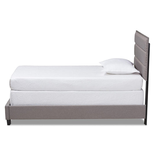 Baxton Studio - Ansa Twin Size Bed in Grey/Black - CF9084C-Grey-Twin view 2