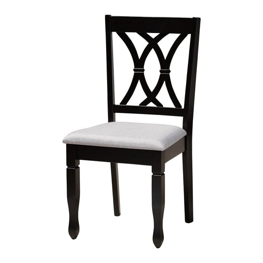 Baxton Studio - April Dining Set in Grey/Dark Brown - Mirela-Grey/Dark Brown-5PC Dining Set view 2