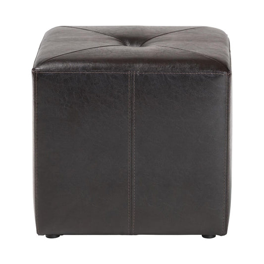Baxton Studio - Aric Ottoman in Dark Brown - ST-20-brown-ottoman view 2