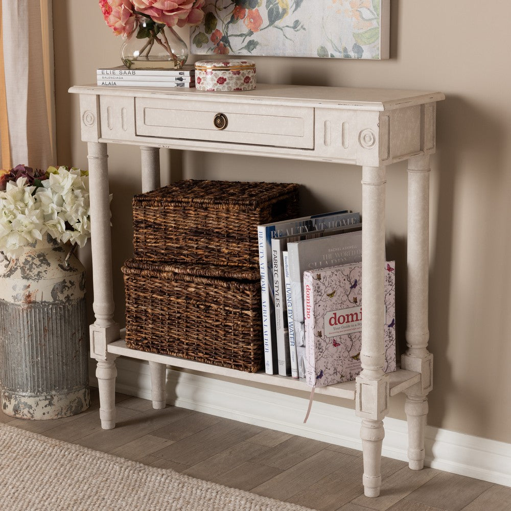 Baxton Studio - Ariella Console Table in Whitewashed - RAM19-Whitewashed-ST view 10