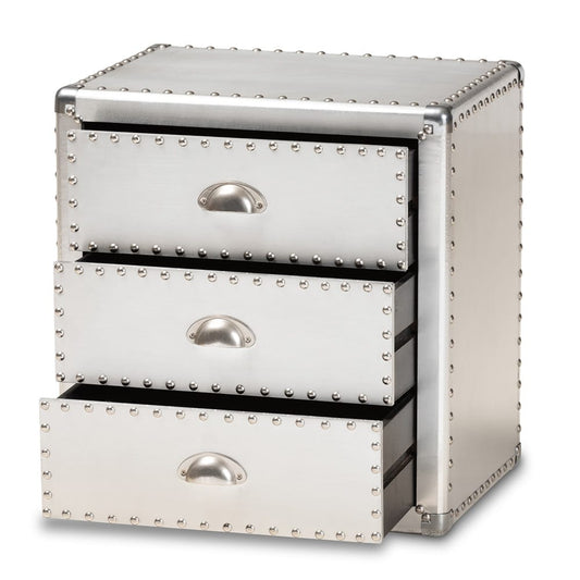 Baxton Studio - Armel End Table in Silver - JY17B163-Silver-ET view 2