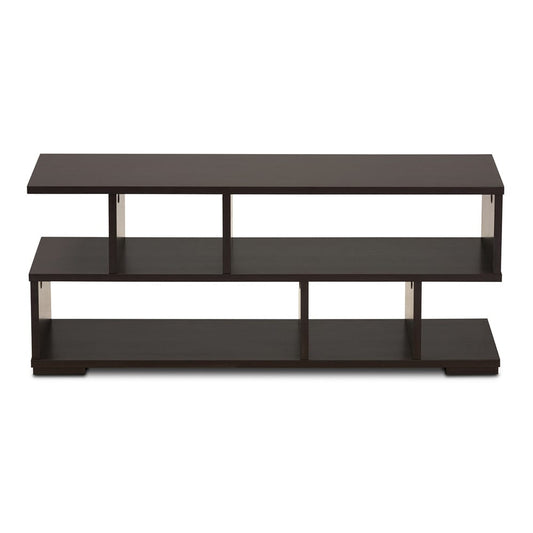 Baxton Studio - Arne TV Stand in Dark Brown - TV8001-Wenge-TV view 2