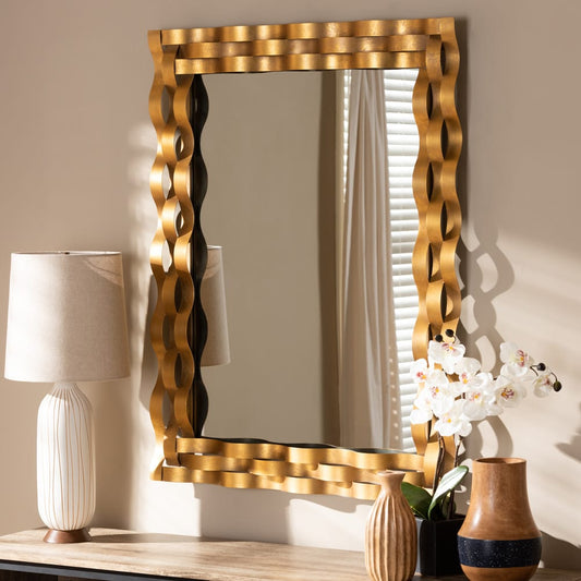Baxton Studio - Arpina Mirror in Antique Gold - RXW-8002 view 2