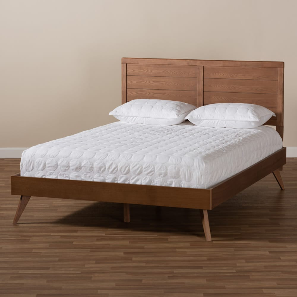 Baxton Studio - Artemis Full Size Bed in Ash Walnut - Artemis-Ash Walnut-Full view 6