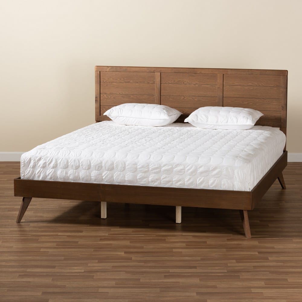 Baxton Studio - Artemis King Size Bed in Ash Walnut - Artemis-Ash Walnut-King view 7