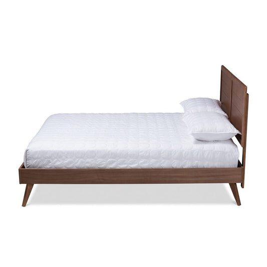 Baxton Studio - Artemis Queen Size Bed in Ash Walnut - Artemis-Ash Walnut-Queen view 2