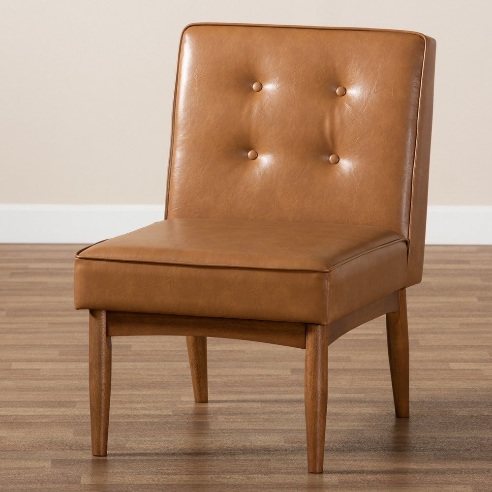 Baxton Studio - Arvid Dining Chair in Tan/walnut brown - BBT8051-Tan/Walnut-CC view 8