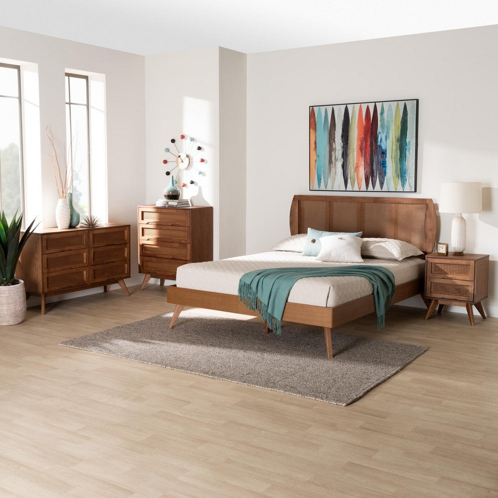 Baxton Studio - Asami Queen Bedroom Set in Walnut Brown - Asami-Ash Walnut Rattan-Queen 4PC Bedroom Set view 11
