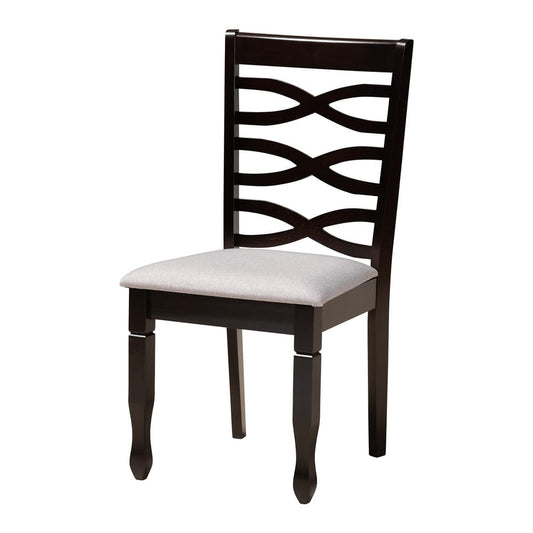 Baxton Studio - Aspen Dining Set in Grey/Dark Brown - Lia-Grey/Dark Brown-5PC Dining Set view 2