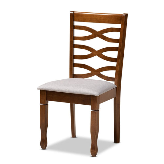 Baxton Studio - Aspen Dining Set in Grey/Walnut - Aspen-Grey/Walnut-5PC Dining Set view 2