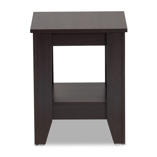 Baxton Studio - Audra End Table in Dark Brown - ET8000-Wenge-ET view 2