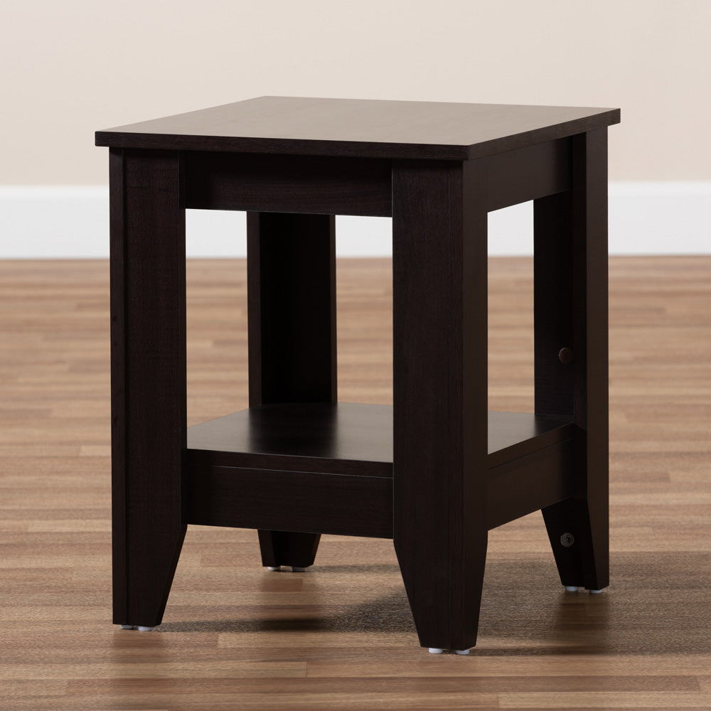 Baxton Studio - Audra End Table in Dark Brown - ET8000-Wenge-ET view 5