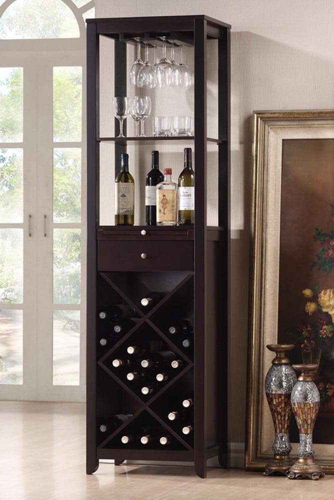 Baxton Studio - Austin Wine Cabinet in Dark Brown - RT190-OCC view 3