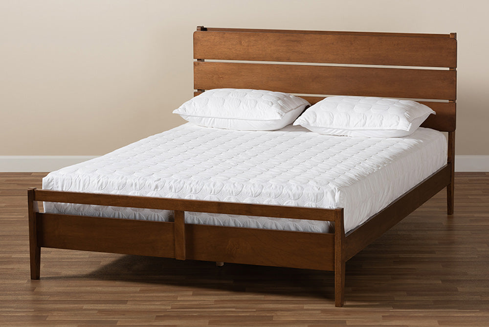 Baxton Studio - Avena Queen Size Bed - Avena-Walnut-Queen view 8