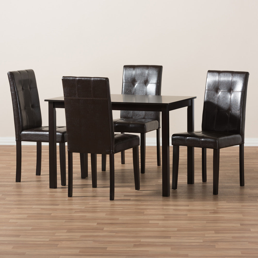 Baxton Studio - Avery Dining Set in Dark Brown - RH5991C-Dark Brown Dining Set view 6
