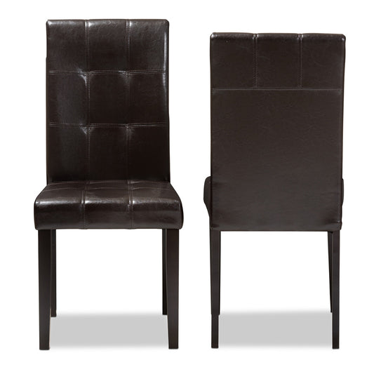 Baxton Studio - Avery Set of 2 Dining Chairs in Dark Brown - RH5991C-Dark Brown-DC view 2