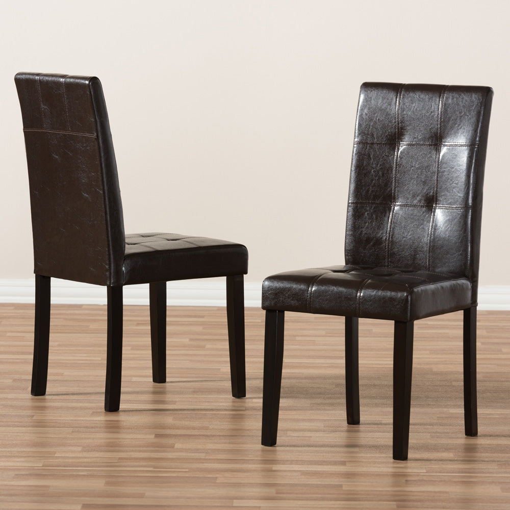 Baxton Studio - Avery Set of 2 Dining Chairs in Dark Brown - RH5991C-Dark Brown-DC view 6
