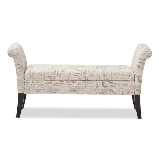 Baxton Studio - AvigNon Bench in Beige - WS-0819-Beige-L277 view 2
