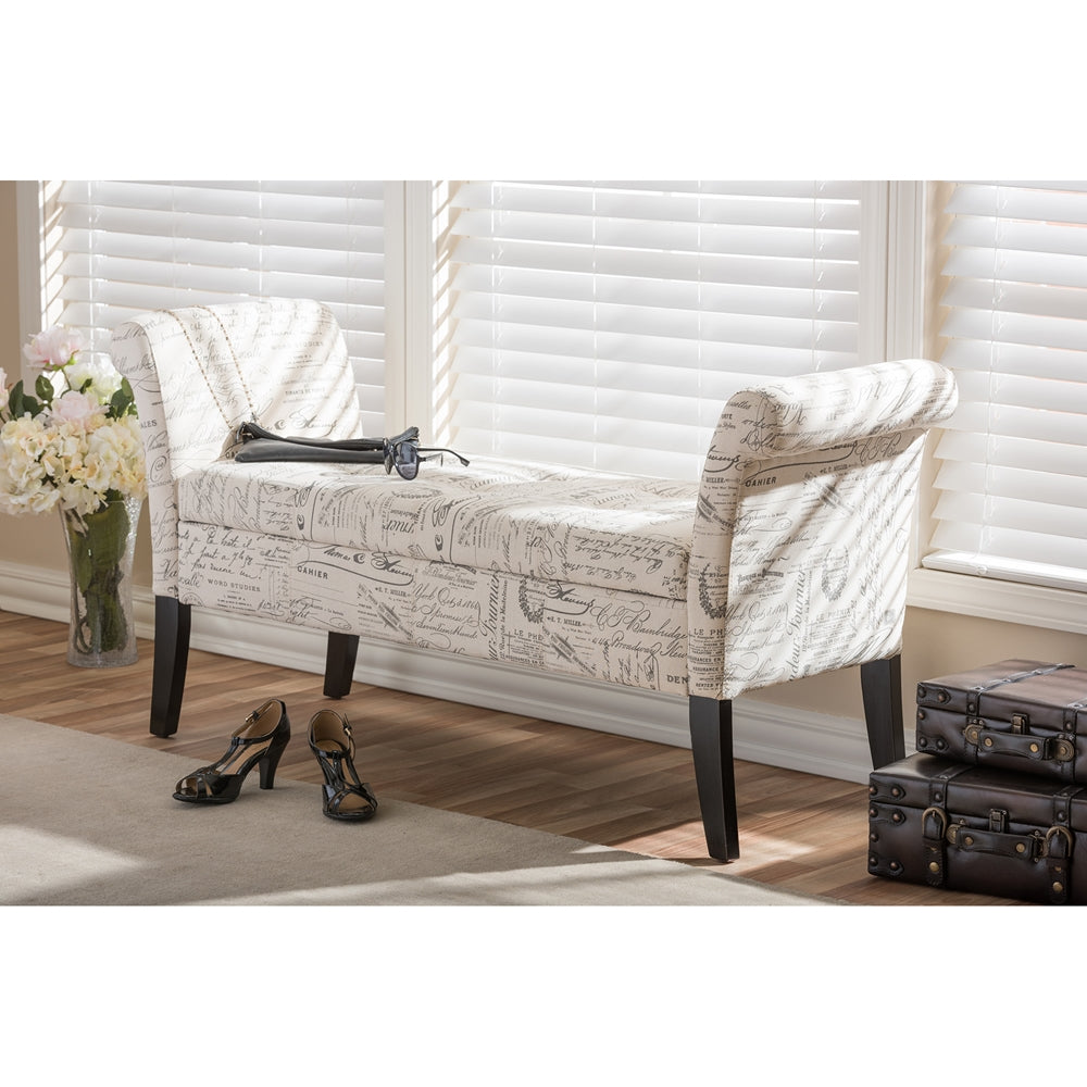 Baxton Studio - AvigNon Bench in Beige - WS-0819-Beige-L277 view 7