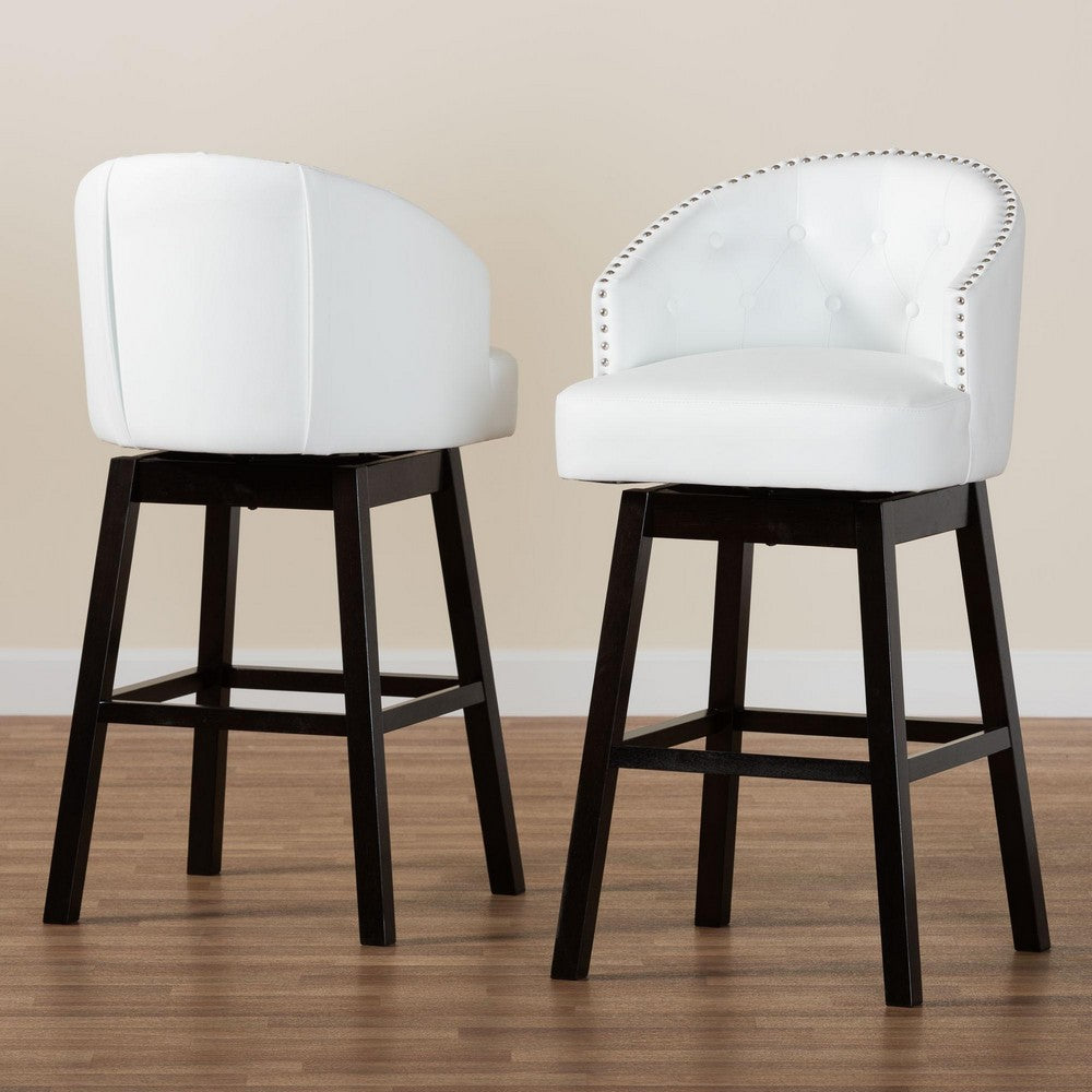 Baxton Studio - Avril Set of 2 Bar Stools in White - BBT5210A1-BS-White view 8