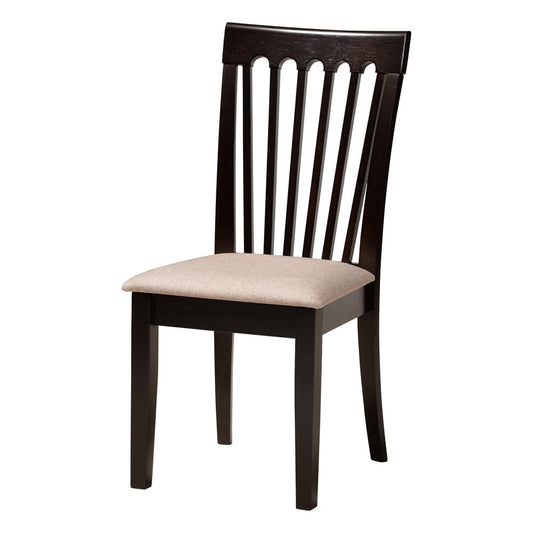 Baxton Studio - Bailey Dining Set in Sand/Dark Brown - Maura-Sand/Dark Brown-5PC Dining Set view 2