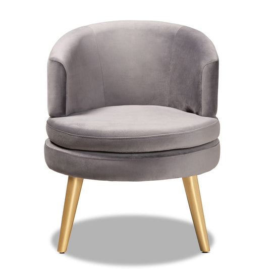 Baxton Studio - Baptiste Chair in Grey/gold - WS-14056-Grey Velvet/Gold-CC view 2