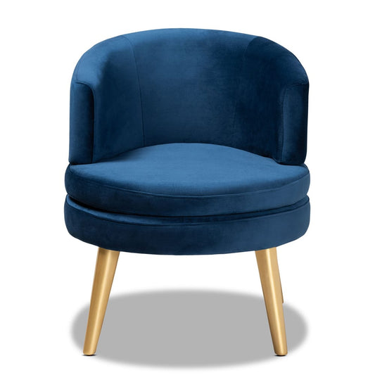 Baxton Studio - Baptiste Chair in Navy blue/gold - WS-14056-Navy Blue Velvet/Gold-CC view 2