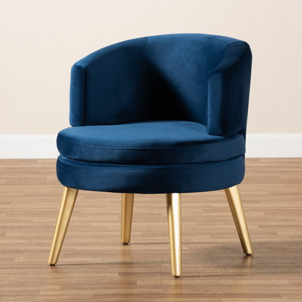 Baxton Studio - Baptiste Chair in Navy blue/gold - WS-14056-Navy Blue Velvet/Gold-CC view 7