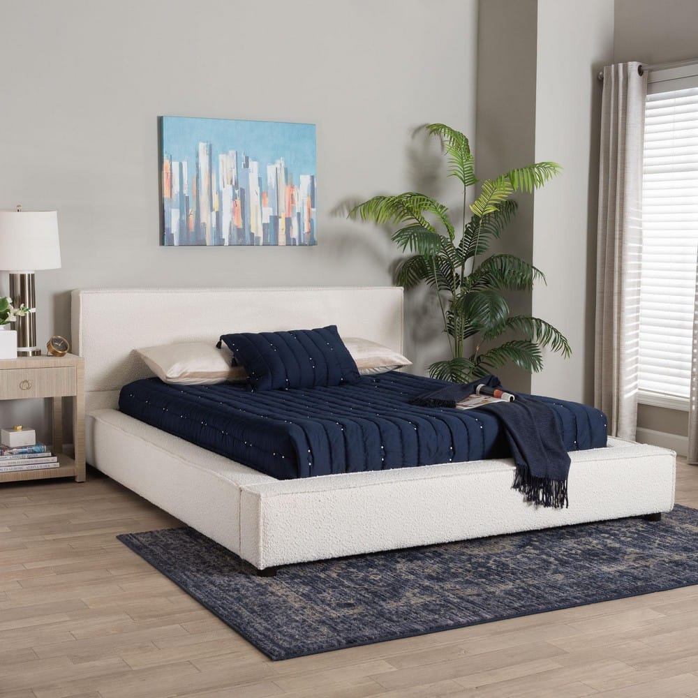 Baxton Studio - Bardia Queen Size Bed in Cream/Black - BBT61216-Cream-Queen view 11