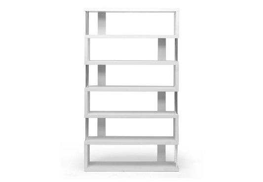 Baxton Studio - Barnes Bookshelf in White - FP-6D-White view 2