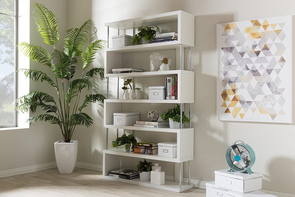 Baxton Studio - Barnes Bookshelf in White - FP-6D-White view 4