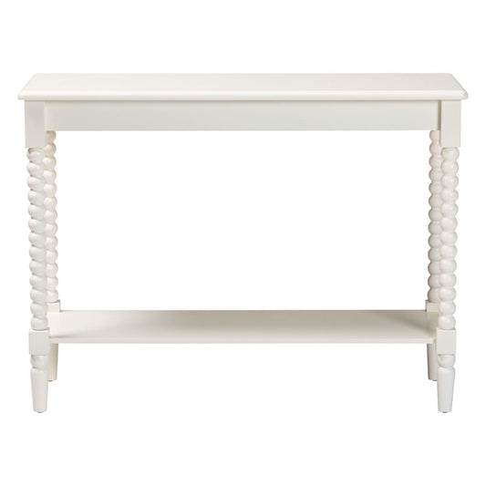 Baxton Studio - Bayard Console Table in White - JY25A036-White Wooden-Console Table view 2