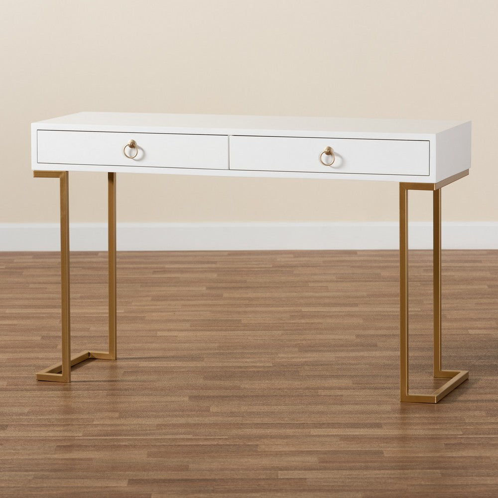 Baxton Studio - Beagan Console Table in White/Gold - JY20B168-White/Gold view 9