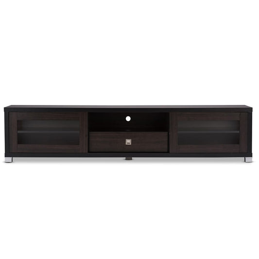 Baxton Studio - Beasley TV Stand in Dark Brown - TV834180-Wenge view 2
