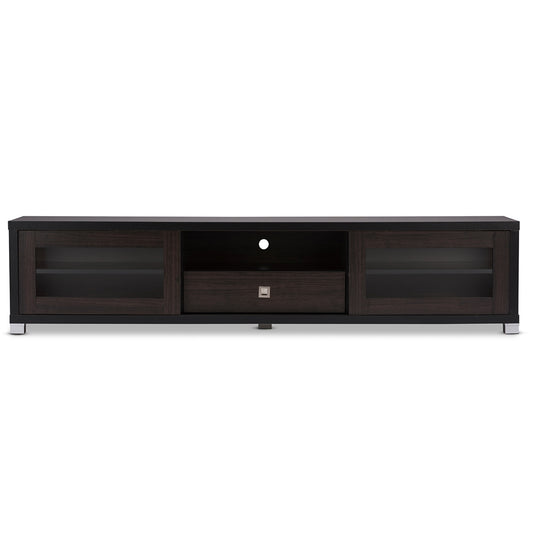 Baxton Studio - Beasley TV Stand in Dark Brown - TV834180-Wenge view 2